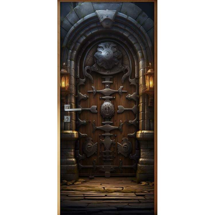 Adesivo de Porta Antiga Estilo Medieval