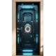 Adesivo de Porta Portal Futurista Aero-Nave com Painel Neon