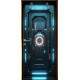 Adesivo de Porta Portal Futurista Aero-Nave com Painel Neon