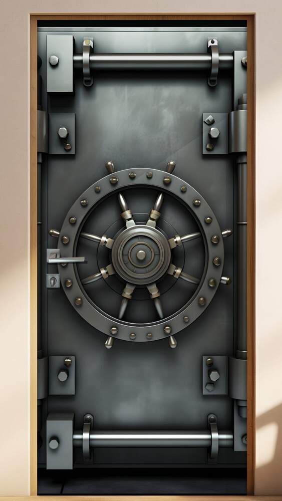 Adesivo de Porta Porta Refor�ada de Cofre de Banco