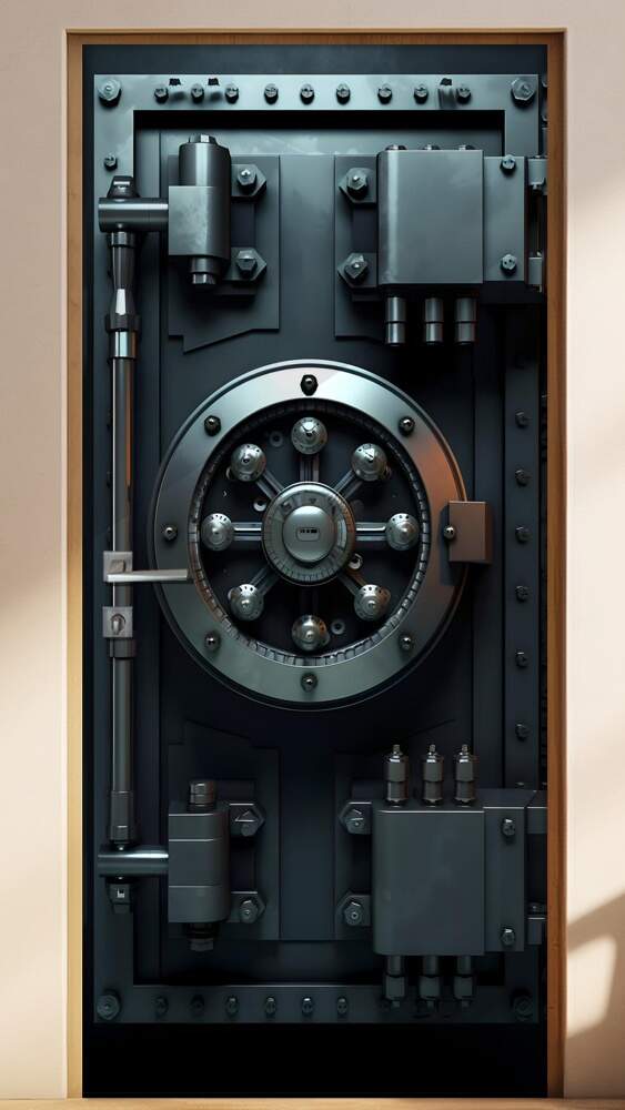 Adesivo de Porta Estilo Porta Refor�ada de Cofre de Banco