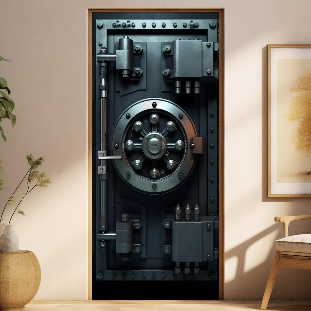 Adesivo de Porta Estilo Porta Reforada de Cofre de Banco