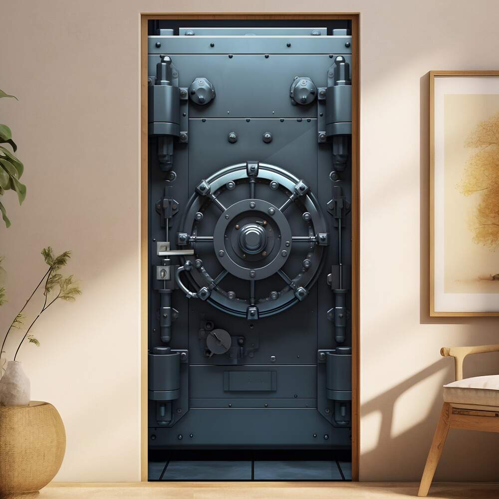 Adesivo de Porta Estilo Porta de Cofre de Banco Reforado