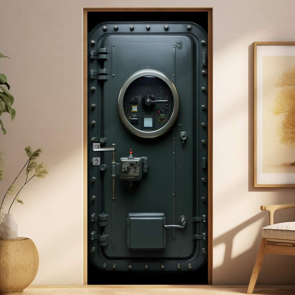 Adesivo de Porta Estilo Porta de Submarino Resistente com Sistema