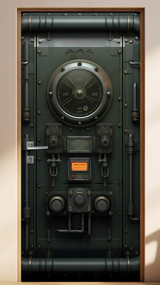 Adesivo de Porta Estilo Porta de Submarino Resistente com Sistemas