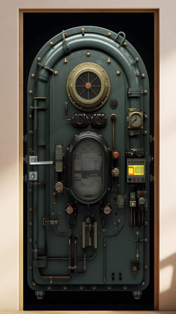 Adesivo de Porta Estilo Porta de Submarino com Sistemas Resistente