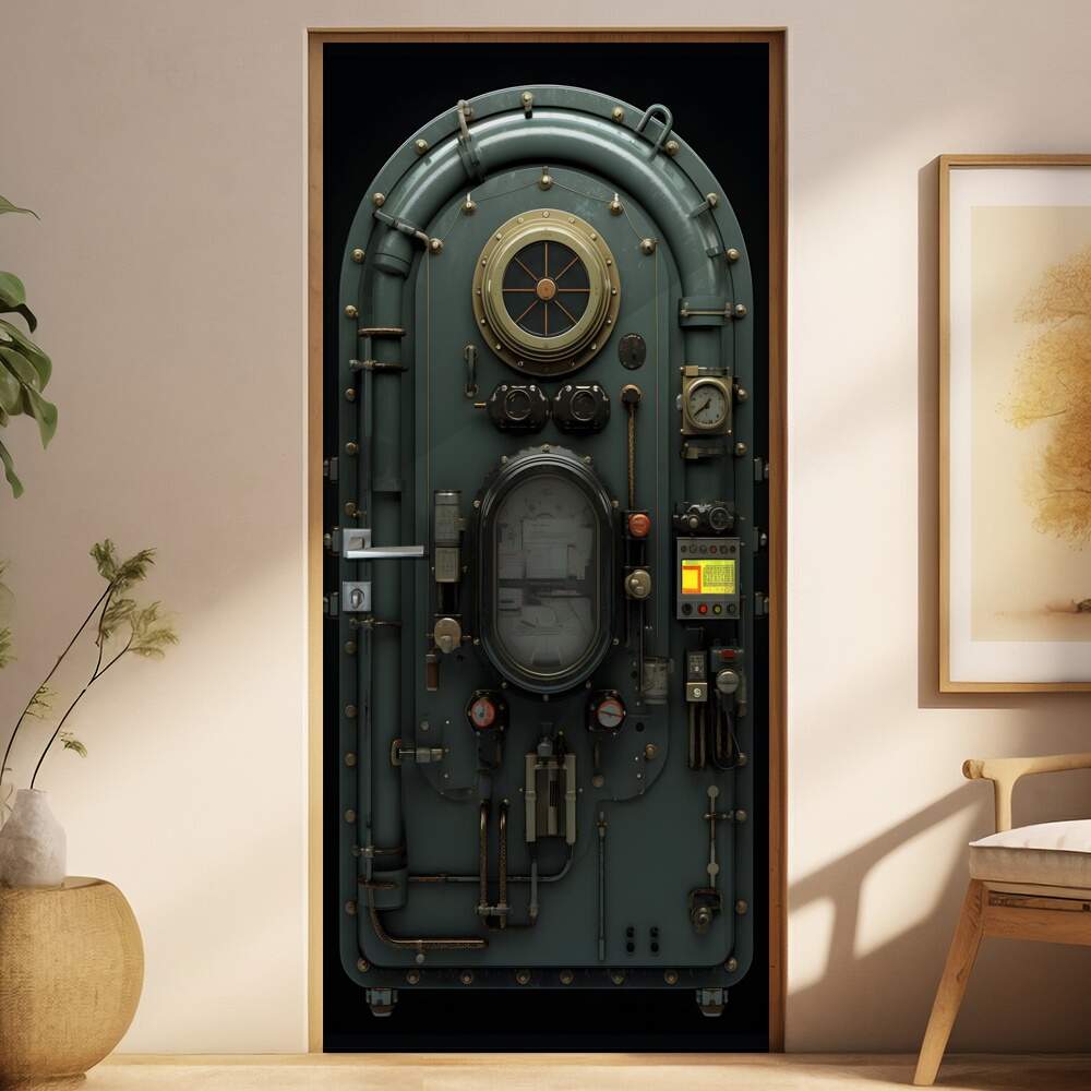 Adesivo de Porta Estilo Porta de Submarino com Sistemas Resistente