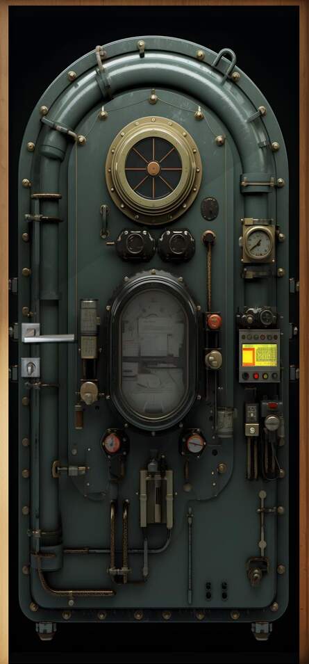 Adesivo de Porta Estilo Porta de Submarino com Sistemas Resistente