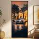 Adesivo de Porta Rolls Royce Estacionado em Mans�o Luxuosa e Iluminada