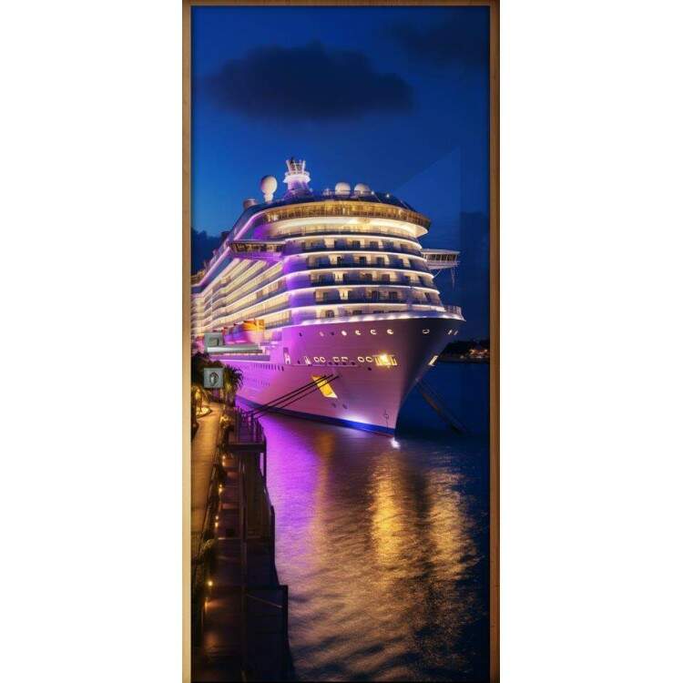 Adesivo de Porta Navio em Mar Luxuoso e Iluminado