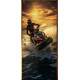 Adesivo de Porta Jet Ski Yamaha em Oceano com Lindo P�r do Sol