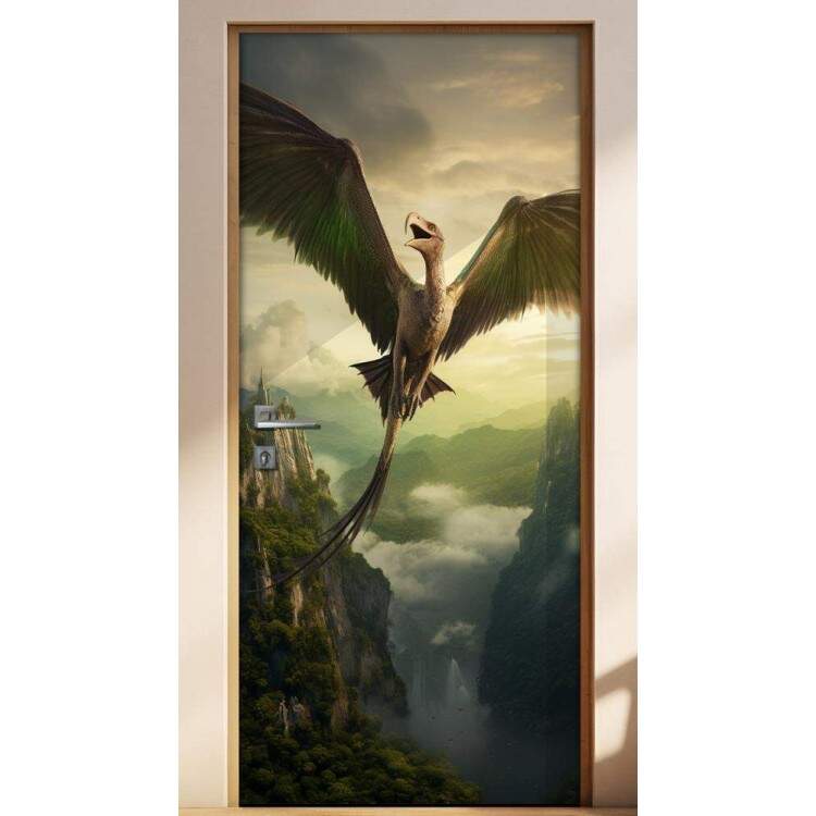 Adesivo de Porta Quetzalcoatlus Voando