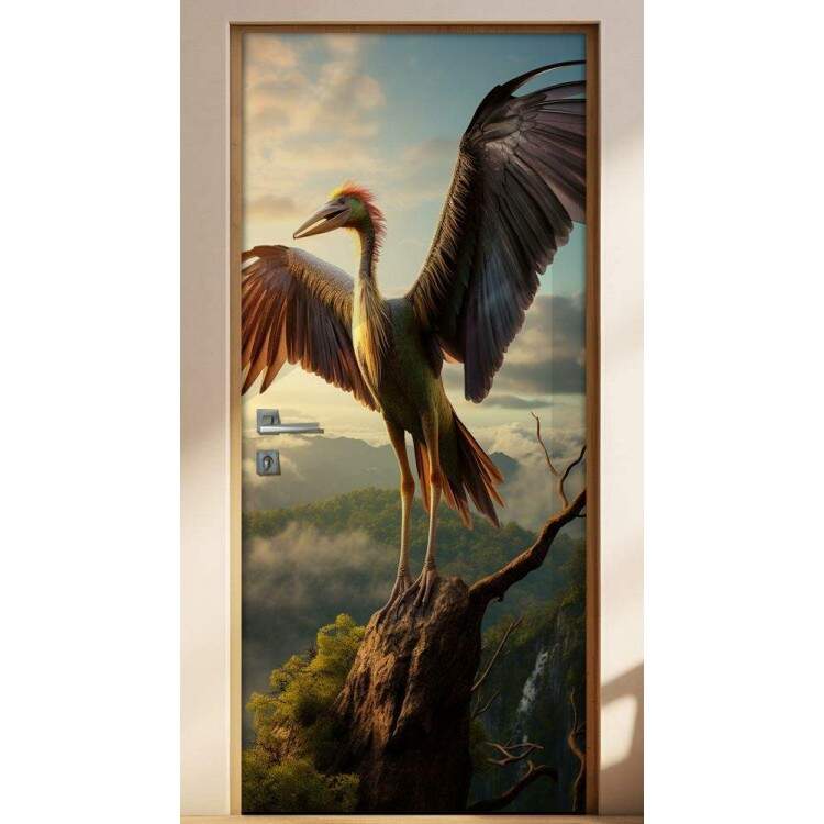 Adesivo de Porta Quetzalcoatlus Voando Sobre Montanhas