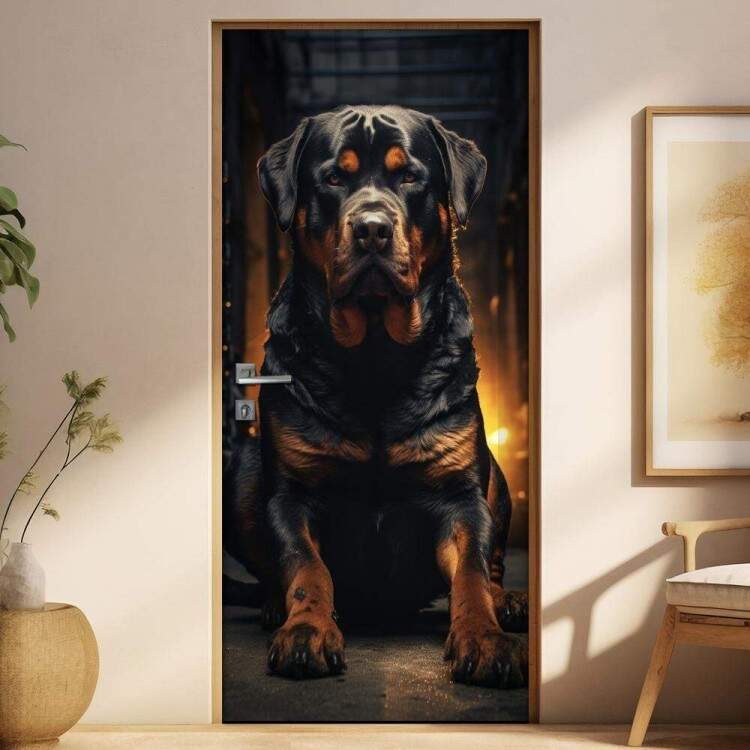 Adesivo de Porta Cachorro Rottweiler