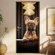 Adesivo de Porta Bulldog em Casa Iluminada