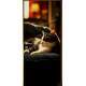 Adesivo de Porta Gato Relaxando em Sof�
