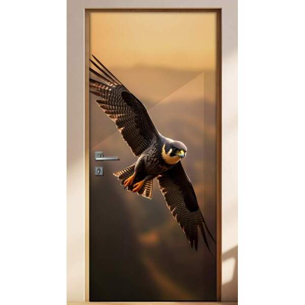 Adesivo de Porta Falco Peregrino em Montanhas