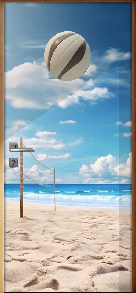 Adesivo de Porta Voleibol na Praia