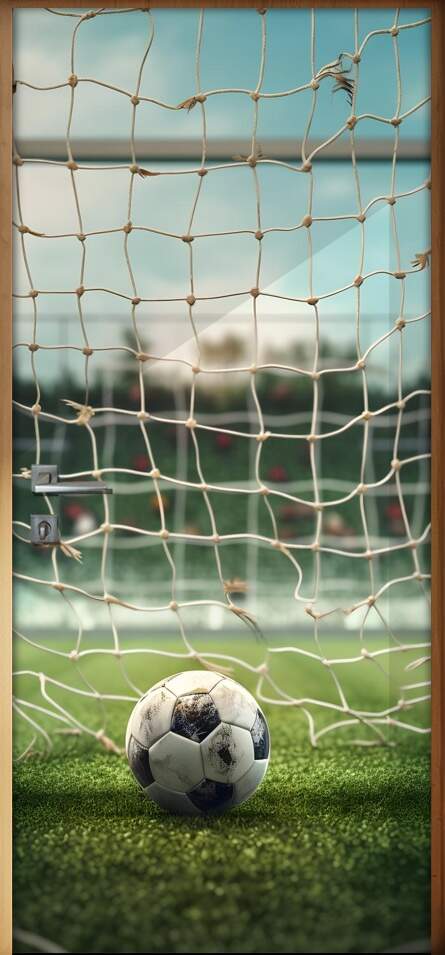 Adesivo de Porta Bola de Futebol Fazendo Gol