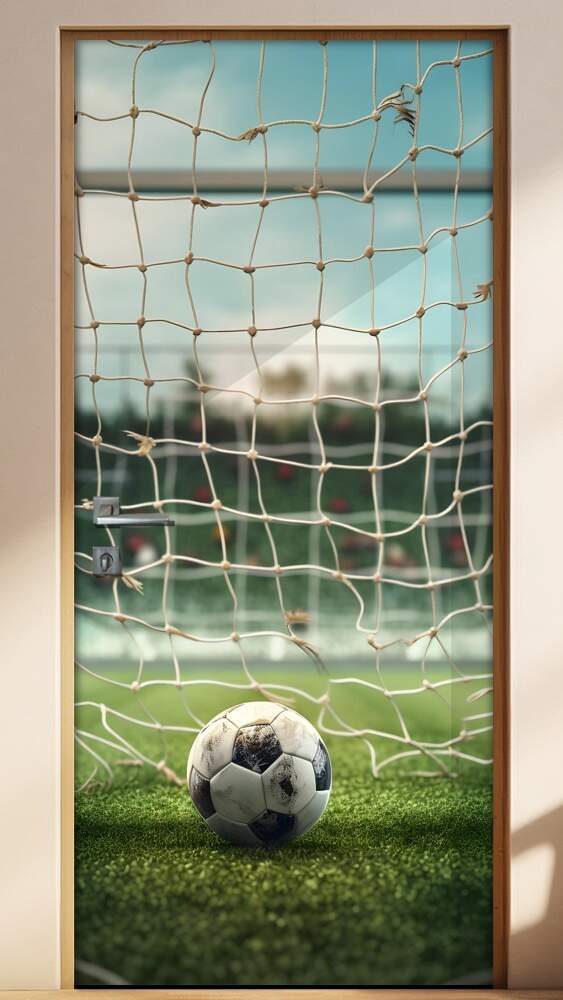 Adesivo de Porta Bola de Futebol Fazendo Gol