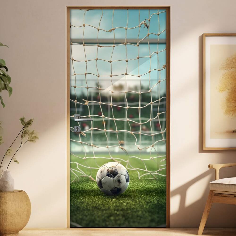 Adesivo de Porta Bola de Futebol Fazendo Gol