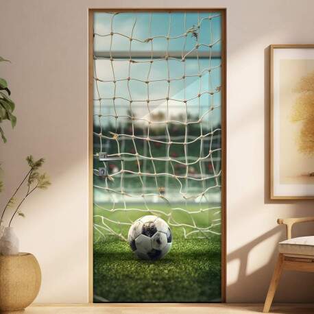Adesivo de Porta Bola de Futebol Fazendo Gol