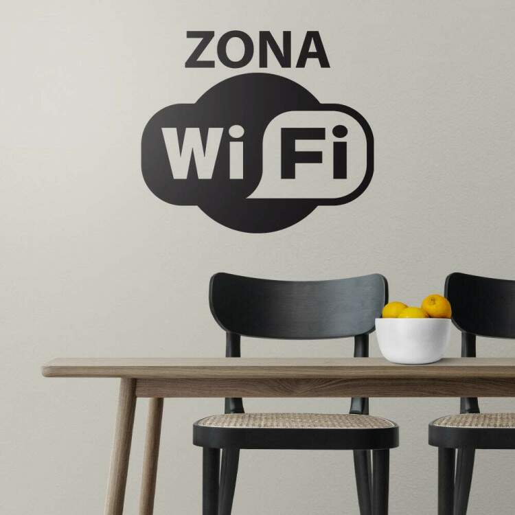 Adesivo de Parede Aviso de Zona WiFi