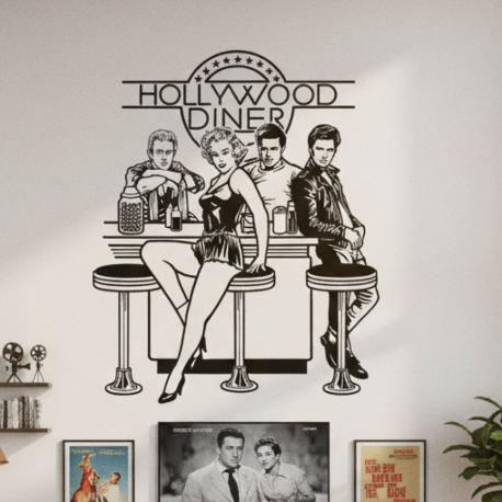 Adesivo de Parede Atores de Hollywood em Bar