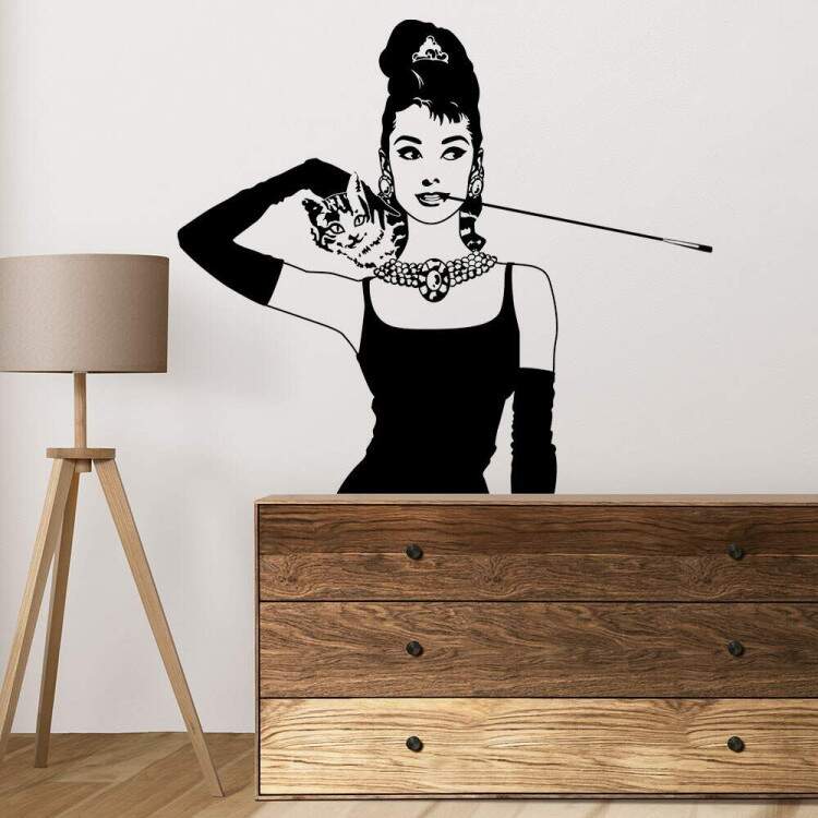 Adesivo de Parede Silhueta Audrey Hepburn