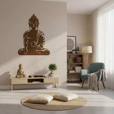 Adesivo de Parede Silhueta Buda Meditando