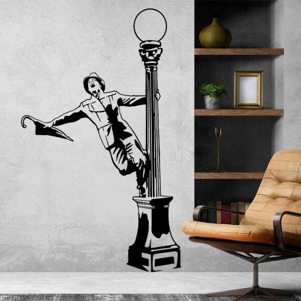 Adesivo de Parede Charlie Chaplin no Poste