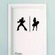 Adesivo de Parede Porta de Banheiro para Identificar Sexo
