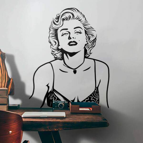 Adesivo de Parede Silhueta de Marilyn Monroe de Bquini