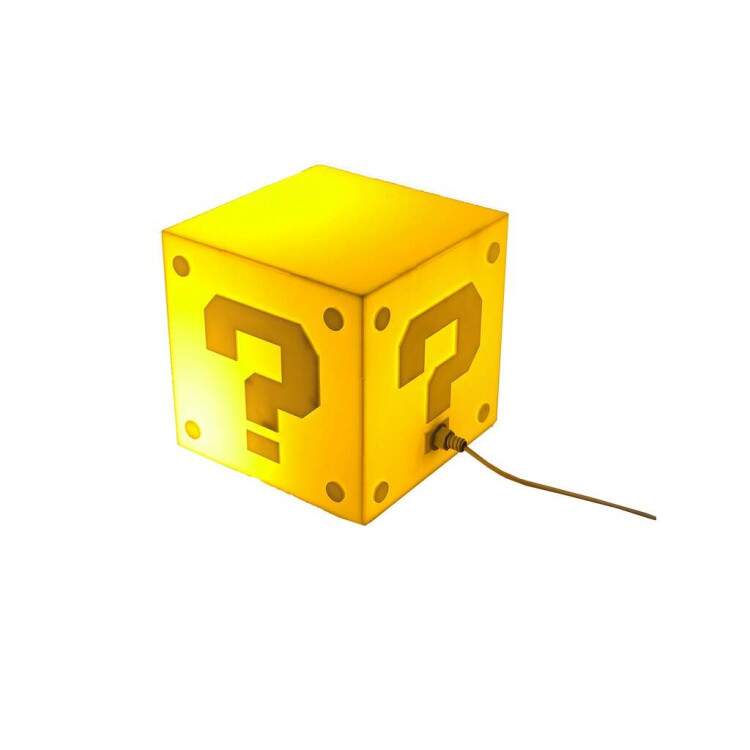 Luminria de Mesa em Formato de Bloco de Interrogao de Vdeo Game