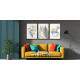Kit 3 Quadros Decorativos Abstrato Folhagem Preta