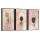 Kit 3 Quadros Decorativos Abstrato Lua Rose com Aquarela