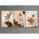 Kit 3 Quadros Decorativos Abstrato Laranja e Preto