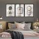 Kit 3 Quadros Decorativos Abstrato Moderno Geom�trico