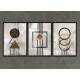 Kit 3 Quadros Decorativos Abstrato Moderno Geom�trico