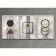 Kit 3 Quadros Decorativos Abstrato Moderno Geom�trico