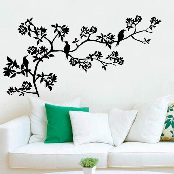 Adesivo de Parede Arvore Primavera com Pssaros