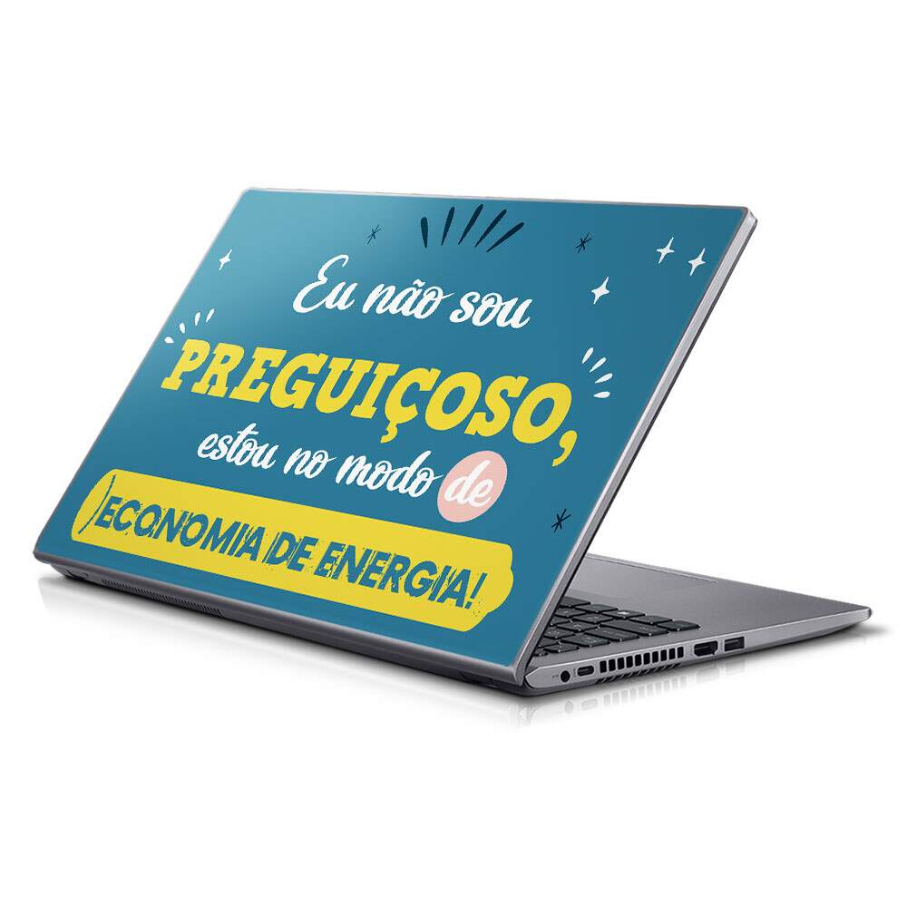 Adesivo para Notebook Eu No Sou Preguioso, Estou no Modo Economia
