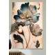 Quadro Decorativo Flor com Efeito de Tinta