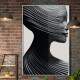 Quadro Decorativo Tra�os de Pessoa Estilo Abstrato com Ondas