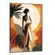 Quadro Decorativo Abstrato Mulher em um Vestido ao P�r do Sol