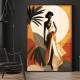 Quadro Decorativo Abstrato Mulher em um Vestido ao P�r do Sol
