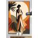 Quadro Decorativo Abstrato Mulher em um Vestido ao P�r do Sol