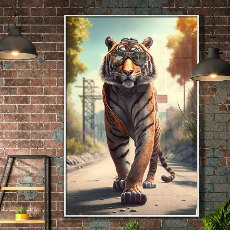 Quadro Decorativo Tigre de culos Caminhando