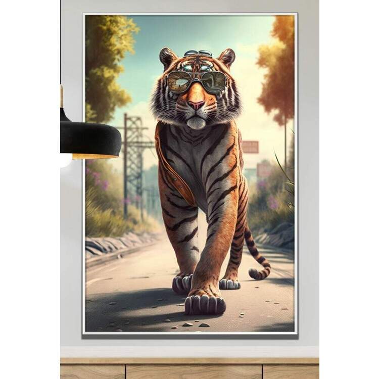 Quadro Decorativo Tigre de culos Caminhando