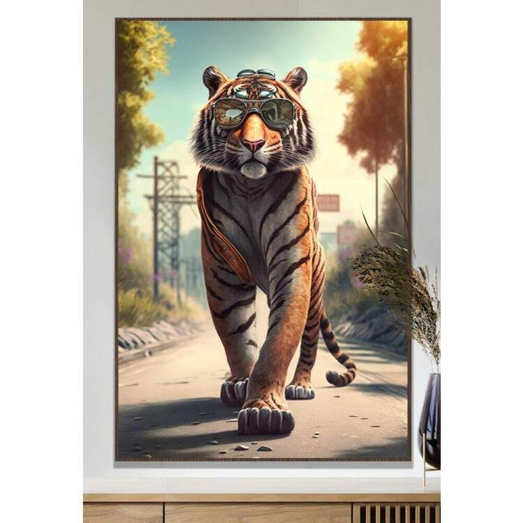 Quadro Decorativo Tigre de culos Caminhando